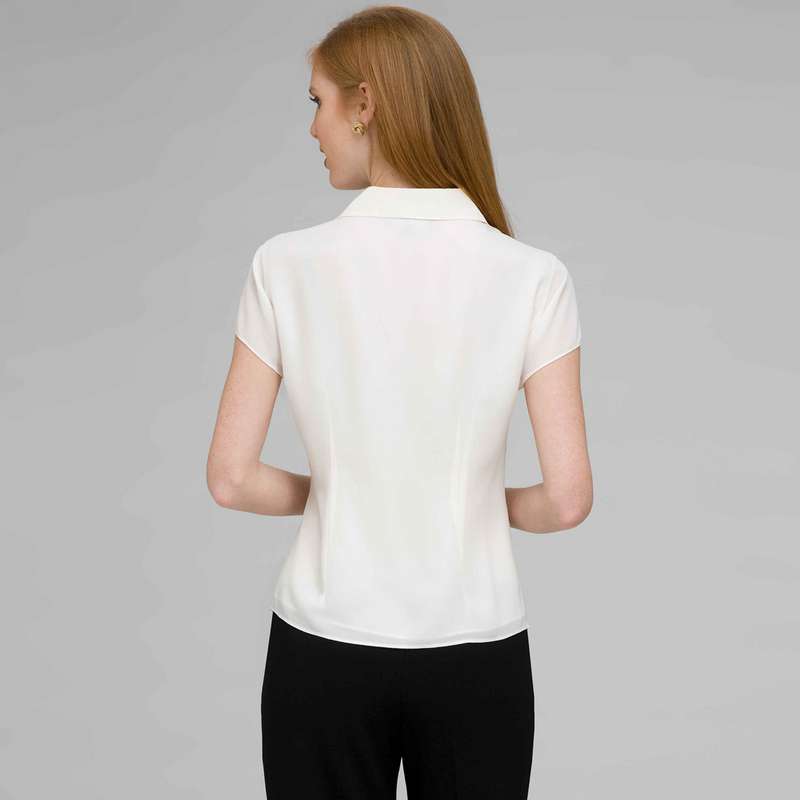 Must Have Washable No-Iron Georgette Blouse, Ivory, large image number 1