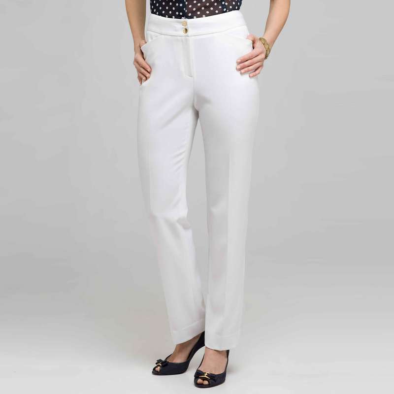 Straight Leg Pant, White, large image number 0