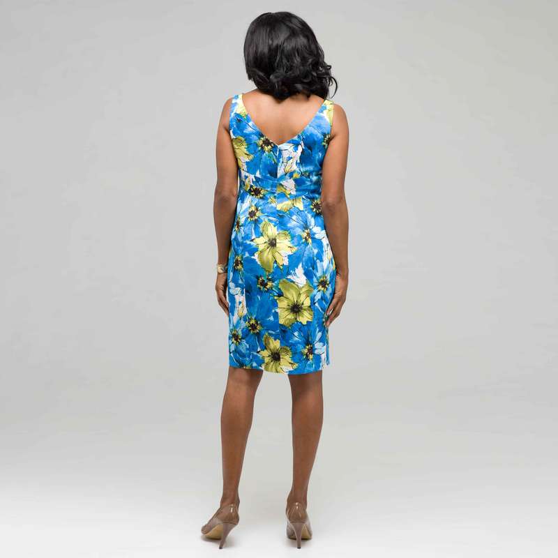Floral V-Neck Dress Tiered, Pool Multi, large image number 1